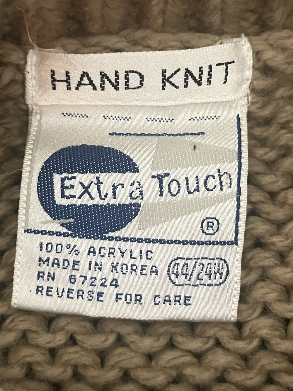 Vintage Hand Knit Acrylic Chunky Knit Sweater - Picture 6 of 6